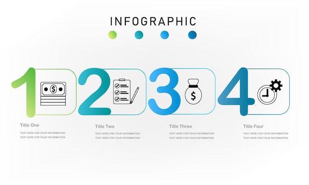 Banner infografica concetto in quattro fasi