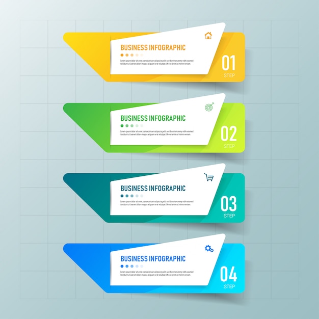 Infographics banner template with four steps