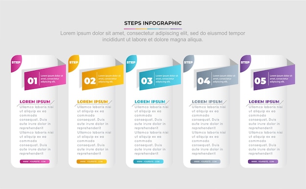 Infographics banners template multicolor vector set