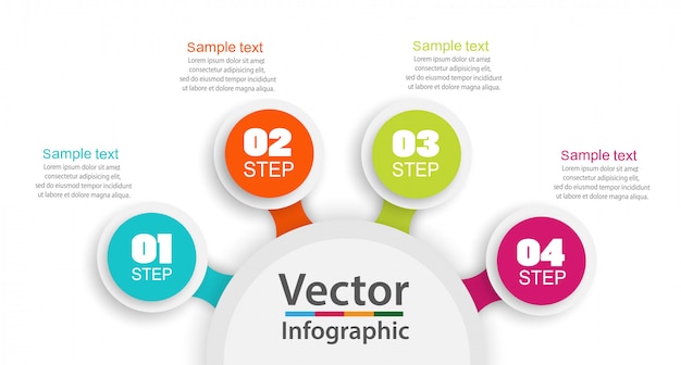 Infographics bedrijfsconcept met 4 stappen of opties