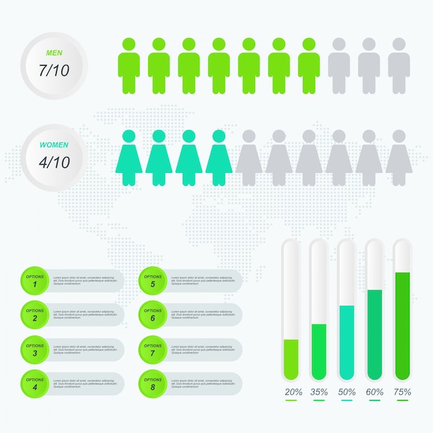 Infographics bedrijfsgegevensvisualisatie