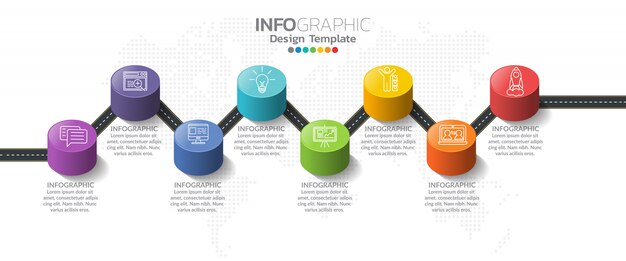 Infographics for business concept with icons and options or steps.