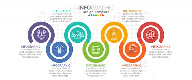 Infografica per il concetto di business con icone e opzioni o passaggi.