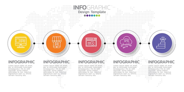 Infographics for business concept with icons and steps.