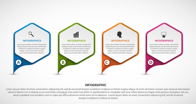 Vettore infografica per presentazioni aziendali o banner informativi