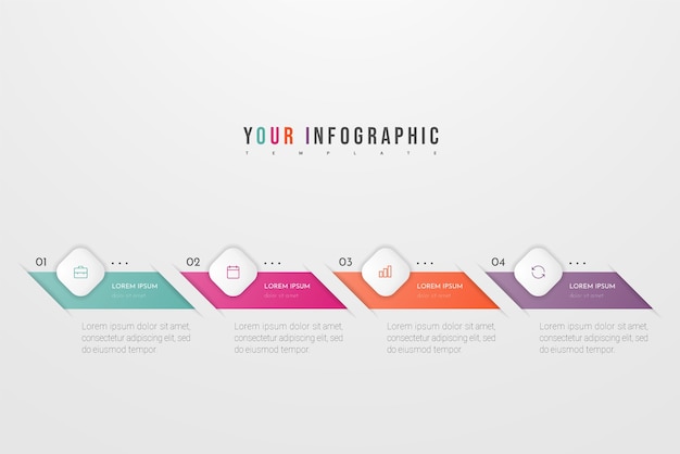 インフォグラフィックは、ワークフローのレイアウト、図、年次報告書、webデザインに使用できます。オプション、ステップまたはプロセスのビジネスコンセプト。