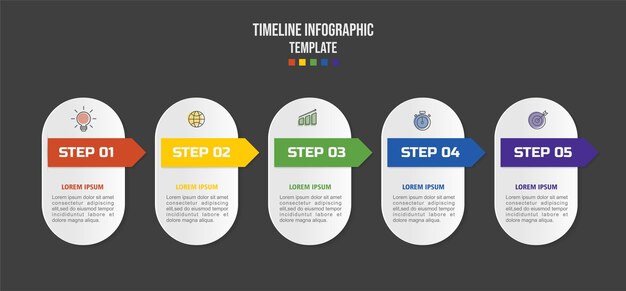 ベクトル インフォ グラフィック デザイン テンプレート 5 つのステップまたはオプションを持つ 3 d ビジネス コンセプト