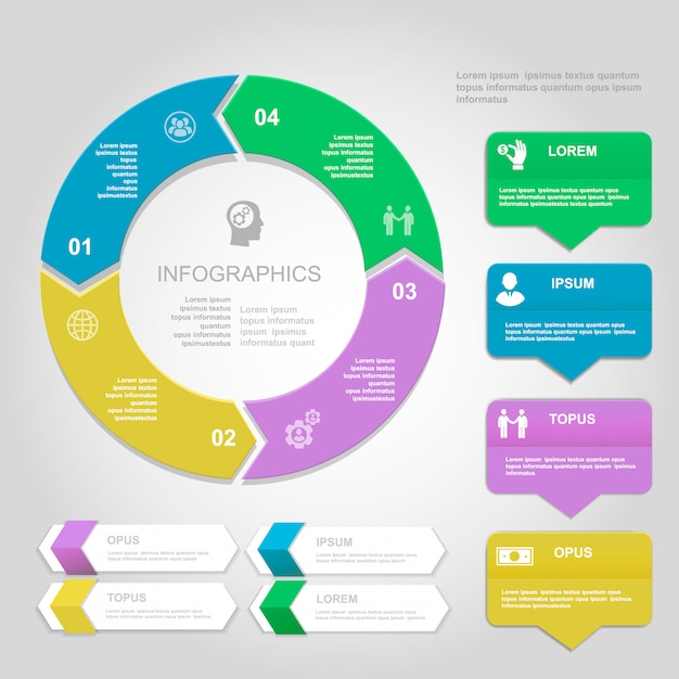 Vector infographics design template, presentation and chart