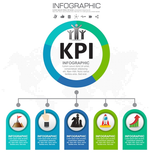 Infographics design template with step