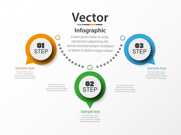 Инфографика дизайн Векторный концепт с 3 вариантами, этапами или процессами