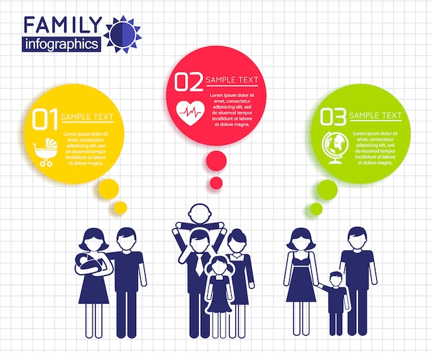 Infographics design with family