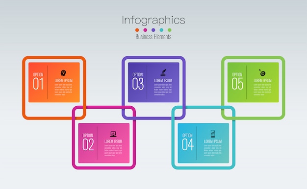 ベクトル 手順またはオプションを使用したインフォグラフィックデザイン。