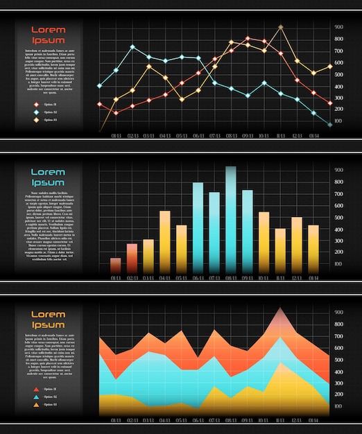 Инфографический элегантный набор диаграмм для презентации дизайна
