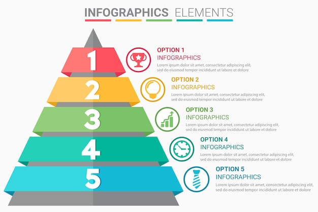 Infographics element abstract design the number top five list template