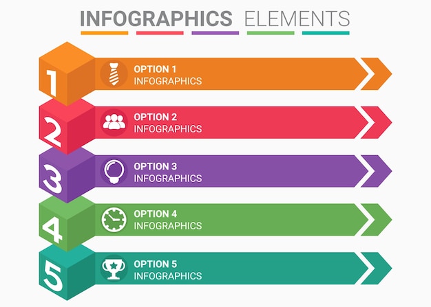 INFOGRAPHICS element abstract the number top five list template