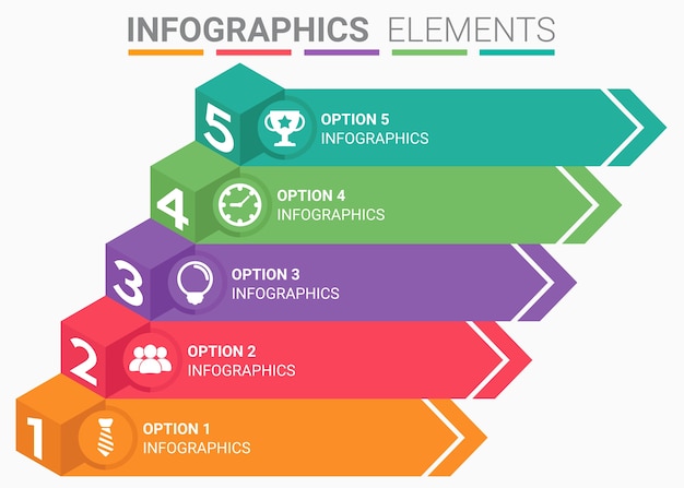 Элемент infographics абстрактный номер пятерки списка