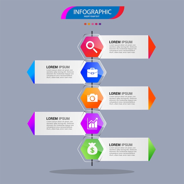 Infographics element with various steps