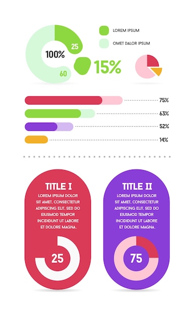 Infographics-elementen en objecten instellen vector modern plat ontwerp voor webafdrukpresentatie