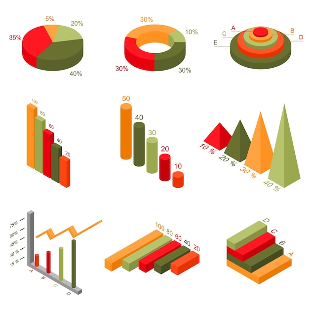 Infographics elementen grafieken en grafieken instellen