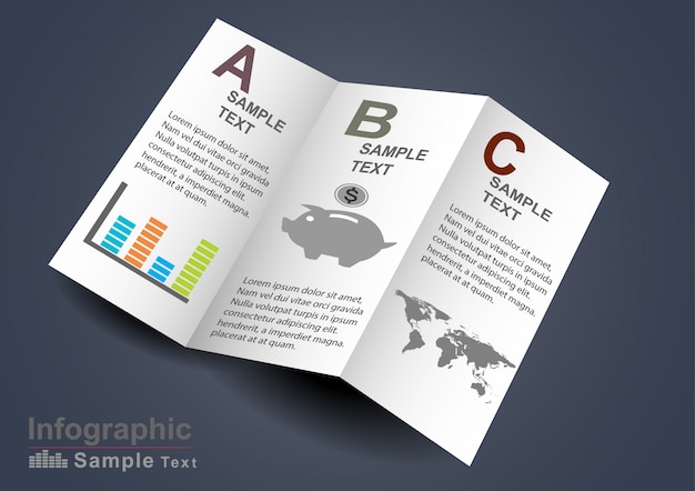 Vettore elementi di infografica su carta 3d
