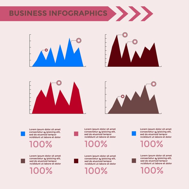 Vettore elementi di infografica - illustrazione vettoriale aziendale per presentazione, opuscolo, sito web, blog, layout del flusso di lavoro, brochure, banner, scheda, opzioni di aumento, web design, poster, volantino, sequenza temporale.