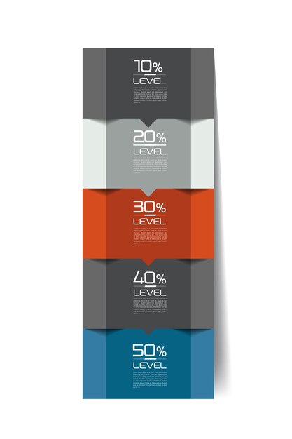 Vector infographics elements square tab flowchart box diagram