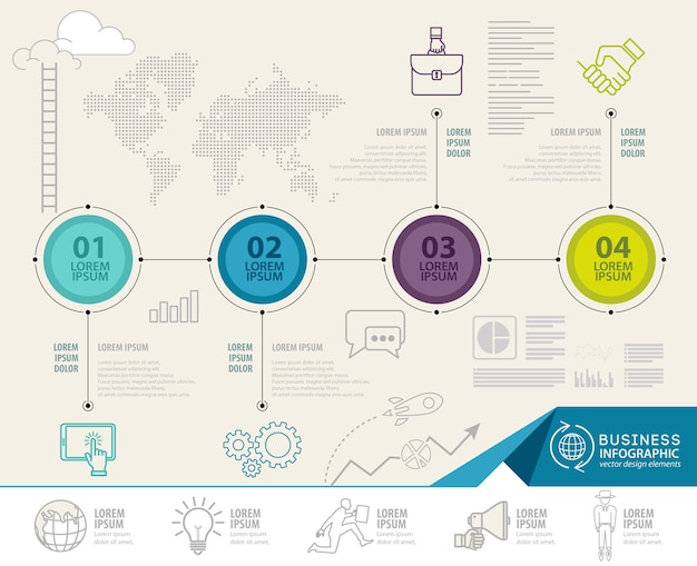 Elementi di infografica con icone di affari