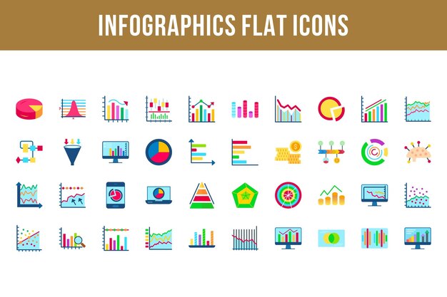 Infographics Flat Multicolor Icons