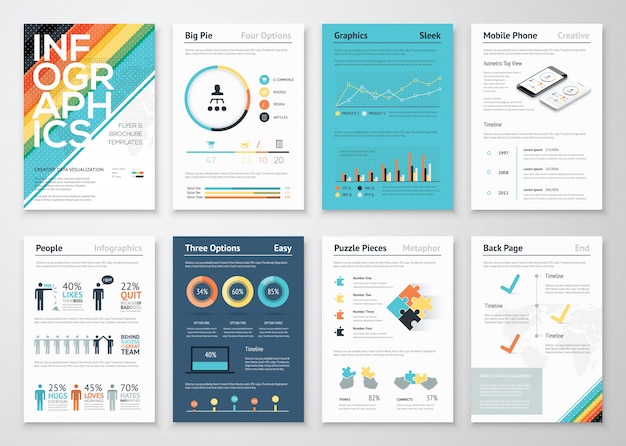 Vettore elementi di spettacolo e brochure infografici per le imprese