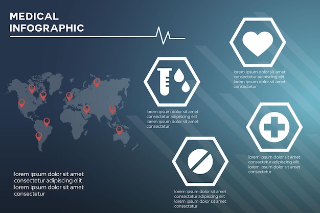 Вектор Инфографика для векторной иллюстрации иконок медицины