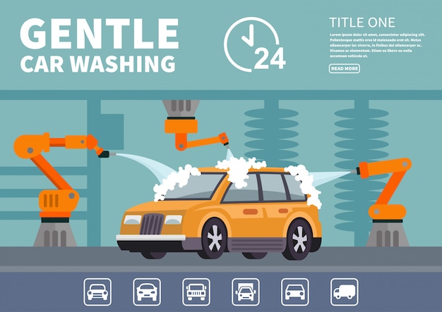 Infographics gentle car wash