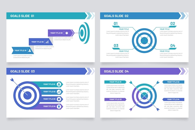 Vettore modello di obiettivi di infografica