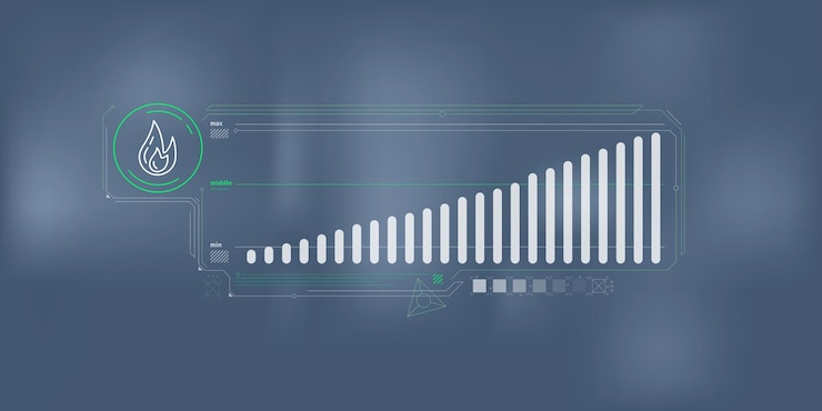 Vector infographics of increase in natural gas consumption