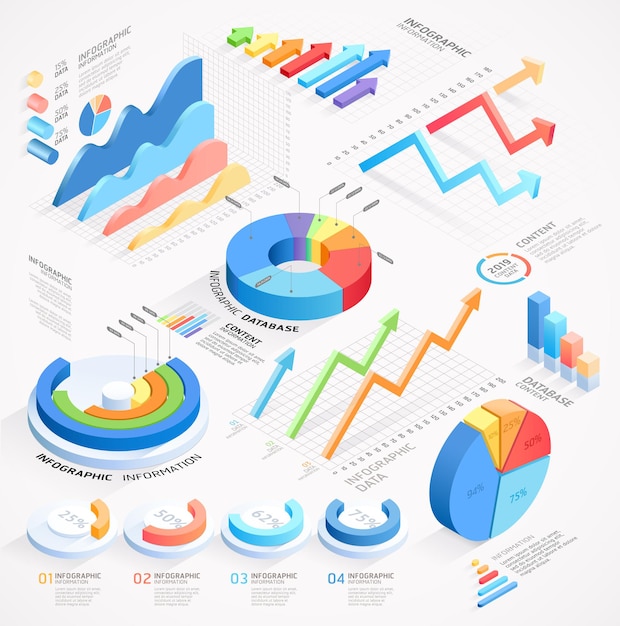 Infographics isometric elements