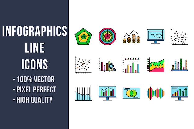 Infographics Line Color Icons