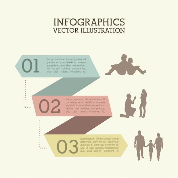 Infographics linten op witte achtergrond