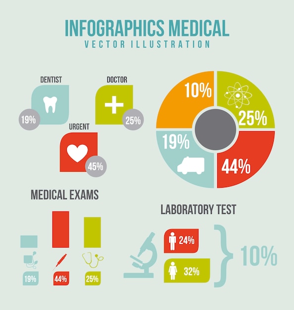 Infographics medische met pictogrammen en bar vector illustratie