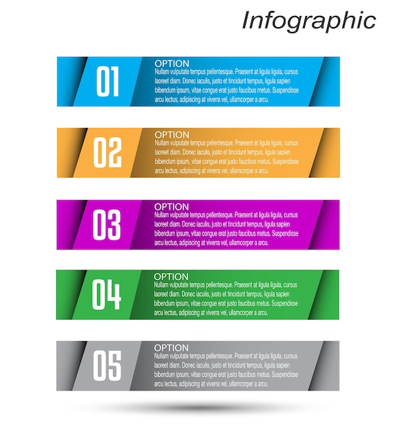 Infographics met stappen en opties, banner voor zakelijk ontwerp en websitesjabloon