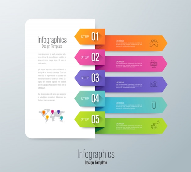 Vector infographics met stappen en opties