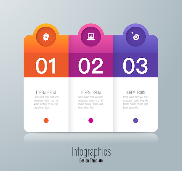 Infographics met stappen en opties