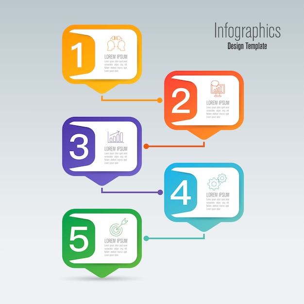 Infographics met stappen en opties