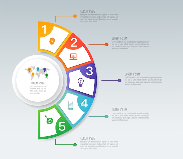 Infographics met stappen en opties