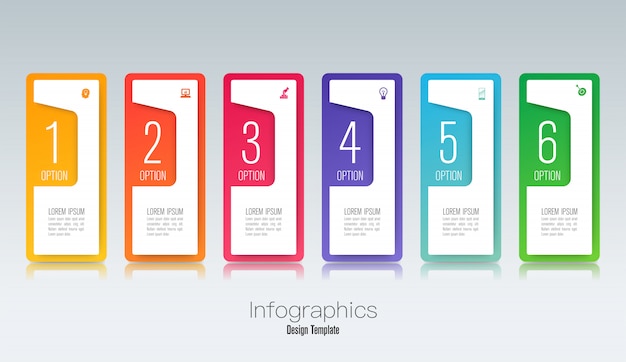 Vector infographics met stappen en opties