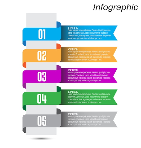 Infographics met stappen en opties