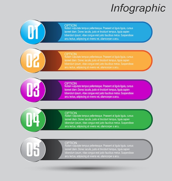 Infographics met stappen en opties