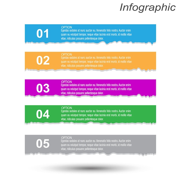 Infographics met stappen en opties