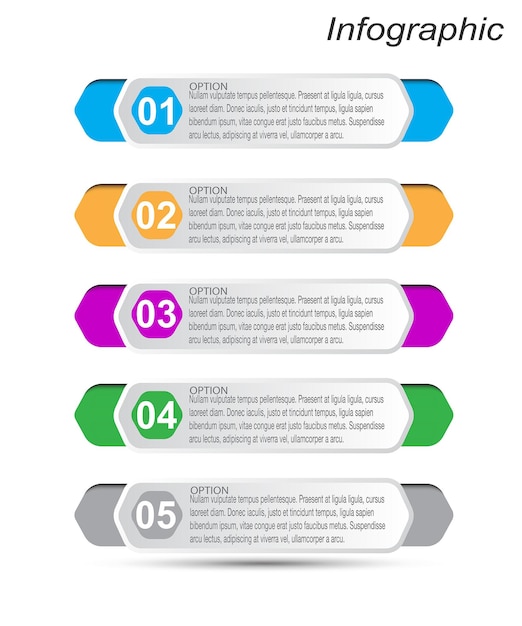 Infographics met stappen en opties