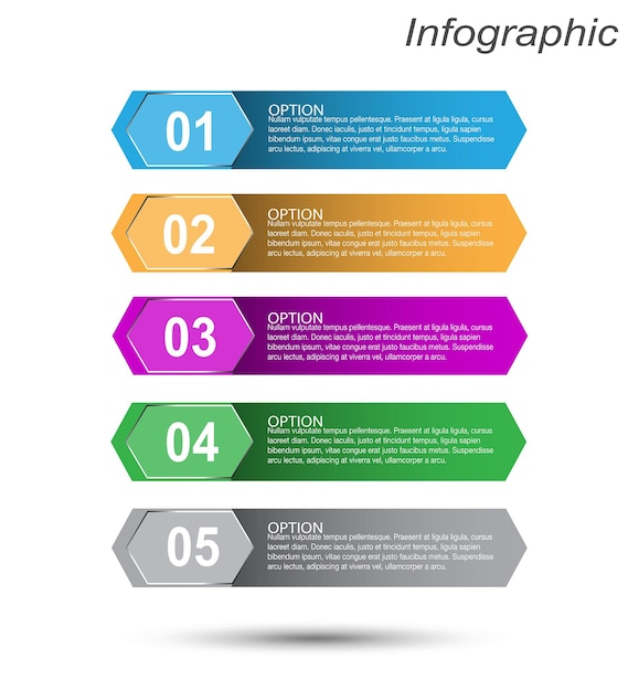 Infographics met stappen en opties