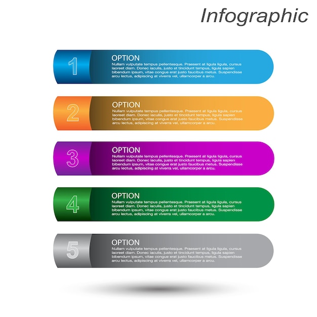 Infographics met stappen en opties