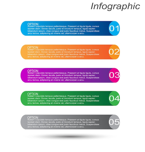 Infographics met stappen en opties